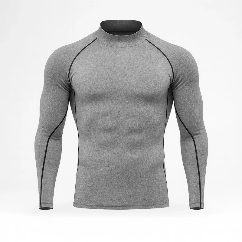 mens compression shirt, thermal shirt, mock neck compression shirt