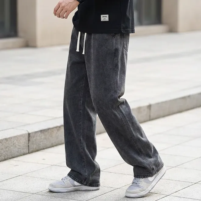 mens jeans, straight leg jeans, loose fit jeans, wide leg pants, straight jeans