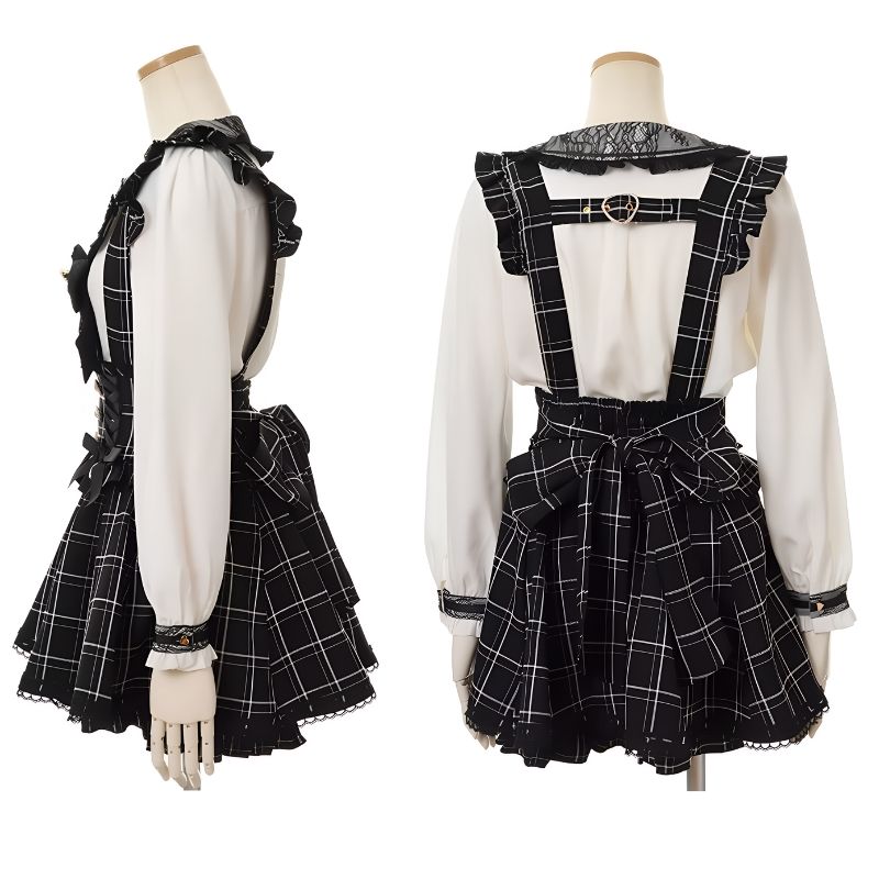 suspender skirt, kawaii skirt, japanese skirt