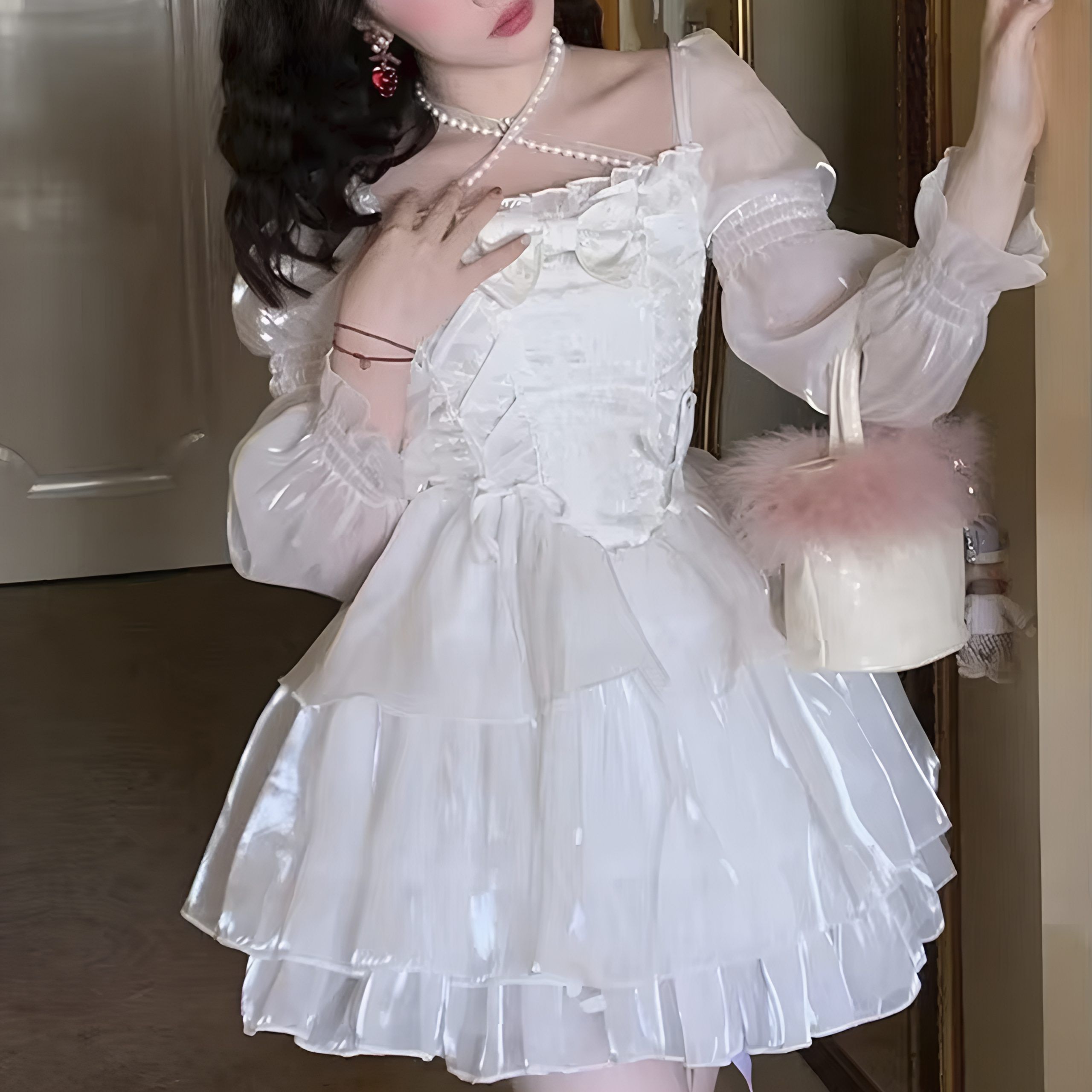 lolita dress, cute dress, japanese dress, white dress